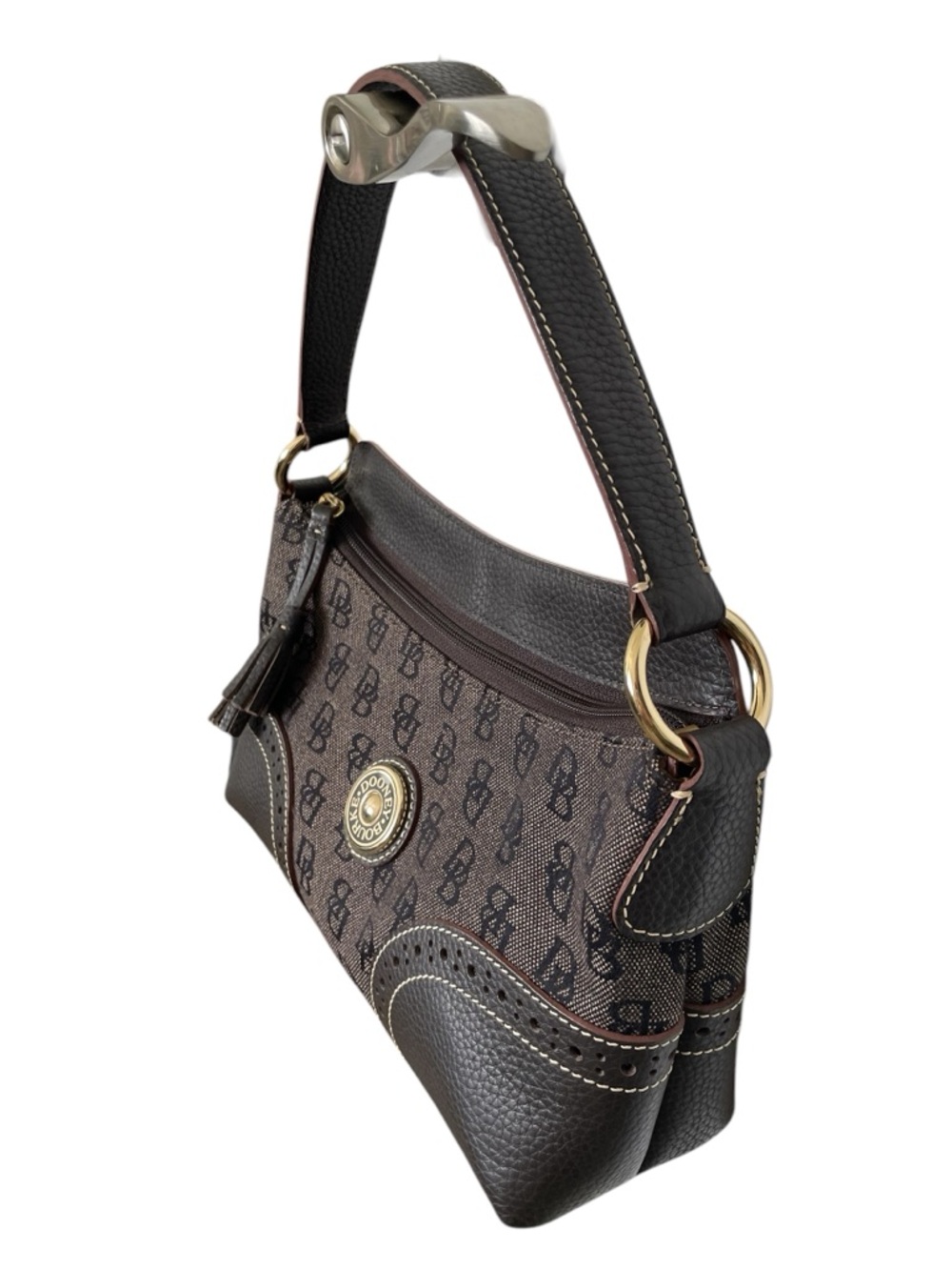 Dooney & Bourke Signature Jacquard and Leather Shoulder Bag - Picture 6 of 16